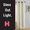HLC.ME Tanner Ogee Ikatt Damask Patterned Window Grommet Curtains Bedroom - Light Reducing Darkening Window Panels, Set of 2 - 3 of 4