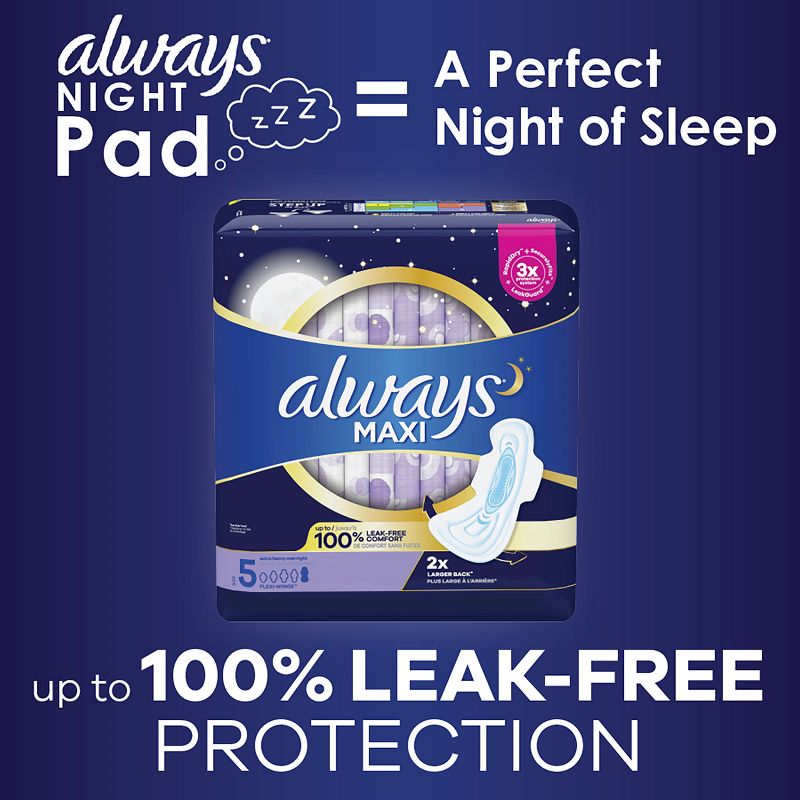 Always Maxi Extra Heavy Overnight Pads - Size 5, 6 of 12