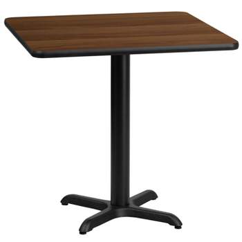 Flash Furniture 30'' Square Walnut Laminate Table Top with 22'' x 22'' Table Height Base