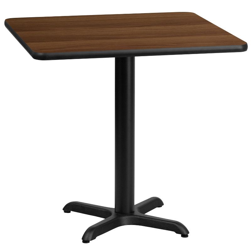 Flash Furniture 30'' Square Walnut Laminate Table Top with 22'' x 22'' Table Height Base, 1 of 5