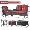 Gymojoy 7 Piece Outdoor Wicker Loveseat Sofa with Patio Chairs with Coffee Table and Ottoman Sets - 3 of 4