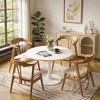 Hooseng Round Dining Table with MDF Table Top and Metal Base, Mid-Century Modern Dining Room Table for 2 - 4 Person - 4 of 4