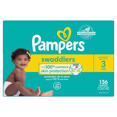 Pampers Swaddlers Soft Sensitive Skin Baby Diapers - Size 3 - 136ct