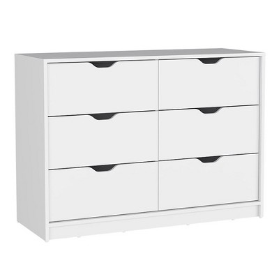 NicBex 6 Drawer Dresser for Bedroom,Modern Style Drawers with Concave Handle,Dressers for Kids Room,Living Room,Entry and Hallway