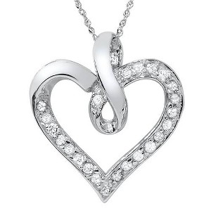Pompeii3 1/4Ct Diamond Curve Heart Shape Pendant Necklace in White, Yellow, or Rose Gold - 1 of 4
