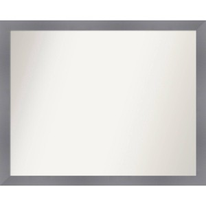 31"x25" Non-Beveled Edwin Wood Bathroom Wall Mirror Gray - Amanti Art - 1 of 4