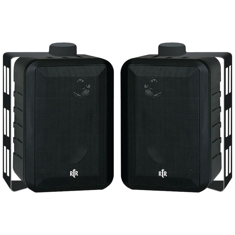 BIC America RtR® Series RTRV44-2 4-In. Indoor/Outdoor Weather-Resistant Speakers, 100 Watts (Black), 1 of 6