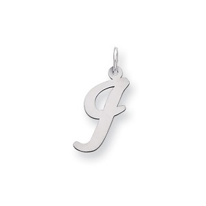 Black Bow Jewelry 14k White Gold, Madison Collection, Medium Script Initial Pendant A-W - 1 of 4