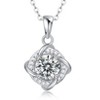 Guili 1ct Lab-Grown Moissanite Solitaire Pave Anniversary Love Knot Necklace - Elegant and Symbolic Jewelry for a Timeless Celebration - 2 of 3