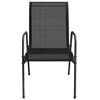 vidaXL Patio Chairs 2 pcs Steel and Textilene Black - 4 of 4