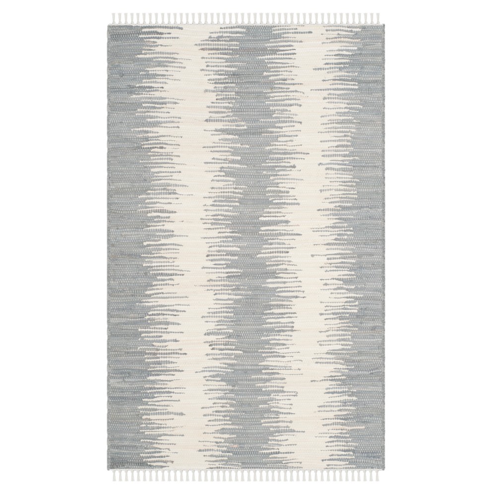 Gray Stripe Flatweave Woven Runner 2'3inx5'