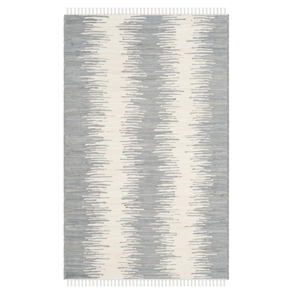 Gray Stripe Flatweave Woven Runner 2'3inx5' - Safavieh