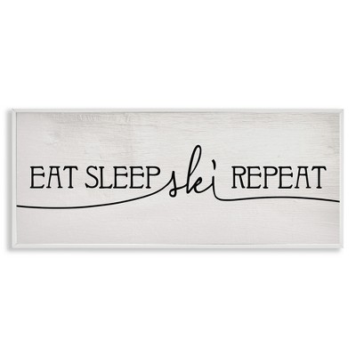 Stupell Industries Eat Sleep Ski Repeat Phrase, 30" x 13"