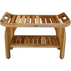 30" Tranquility ED942 Wide Teak Shower Bench with Handles - EcoDecors - 1 of 4