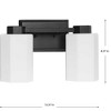 Progress Lighting Estrada 2-Light Vanity Light, Steel, Matte Black, Opal Glass - 2 of 4