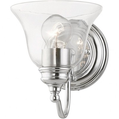 Polished Chrome 1-Light Vanity with Clear Glass Shade