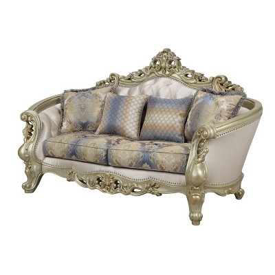 Acme Furniture Gorsedd Sofa Fabric/Golden Ivory Finish