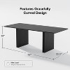 PexFix 79" x 33.5" Solid Wood Dining Table Modern Kitchen Table for 6-8 Farmhouse Style with Solid Wave Legs for Living Room Kitchen Home Office Black - 3 of 4