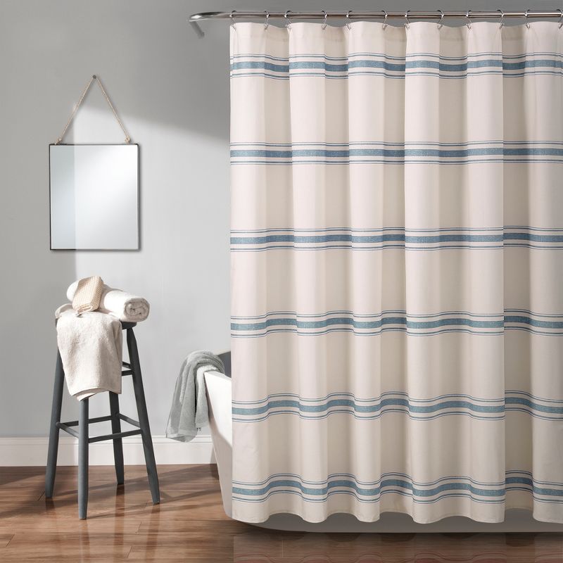 Farmhouse Striped Shower Curtain - Lush D&#233;cor, 1 of 11
