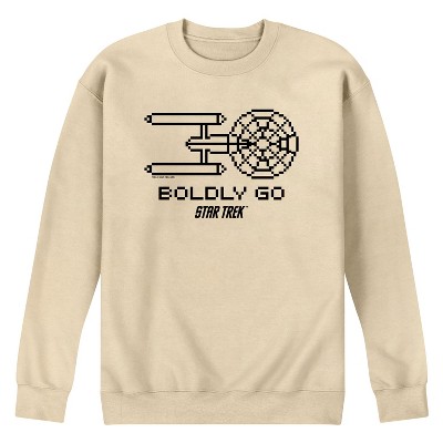 Men's - Star Trek - Boldly Go Pixelated Ship Graphic Fleece Sweatshirt