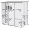 PawHut Catio, Outdoor Cat Enclosure Window Box Wooden Cat House w/ Weather Protection Roof for 2 Kitties with Resting Box, Platforms & Bridge - 4 of 4