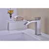 Silver Single Handle Waterfall Bathroom Vanity Sink Faucet with Extra Large Rectangular Spout - image 3 of 4