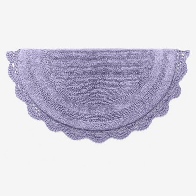 BrylaneHome Half Round Reversible Crochet Bath Mat
