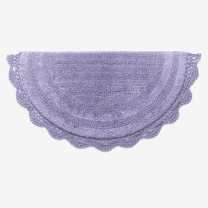 BrylaneHome Half Round Reversible Crochet Bath Mat - 1 of 1