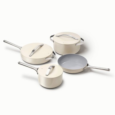 Cream Non-Stick Ceramic 12-Piece Cookware Set