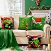 Christmas Pillow Covers 18x18 Inch for Christmas Decorations Throw Pillow Case Green and Red Stripe - 4 of 4