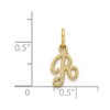 Black Bow Jewelry The Sadie 14k Yellow Gold Mini Satin Script Initial Charm, Letter R - 4 of 4