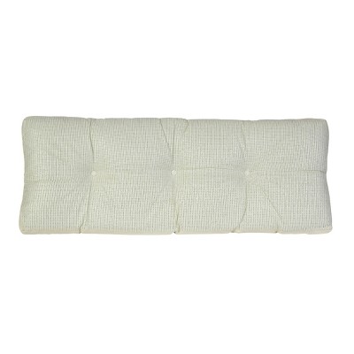 Ivory Polyester Non-Slip Tufted Bench Cushion, 43" x 14"