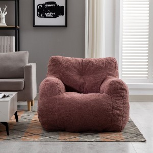 CAVINAS Teddy Fabric Tufted Foam Bean Bag Chair,Soft Bean Bag Couch,Accent Chairs for Living Room - 1 of 4