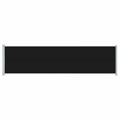 vidaXL Side Awning Black Polyester with PU coating Large Retractable