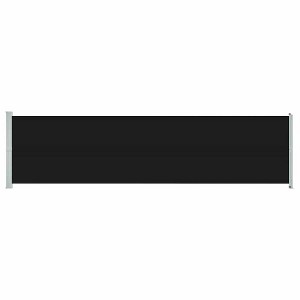 vidaXL Side Awning Black Polyester with PU coating Large Retractable - 1 of 1