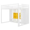 TIRAMISUBEST Twin/Full Size Loft Bed with Wardrobe, Storage Shelves and Cabinet, Wood Loft Bedframe with Ladder and Guardrail - 4 of 4