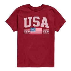 Boys' - Instant Message - USA Sport Sweater Short Sleeve Graphic T-Shirt - 1 of 4