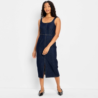 Women's 90's Denim Midi A-Line Dress - Future Collective