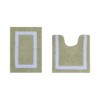 Hotel Bath Rug 100% Premium Cotton Tufted Weave Two Tone Reversible 2 Piece Bathroom Rug Set, Super Soft & Water Absorbent, Machine Washable Bathmat - 2 of 4
