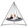 Hangout Pod 6' Circular Outdoor Family Hammock Bed and Stand Set Black/Gray: Weather-Resistant, Mold-Resistant, Includes Storage Bag - 2 of 4