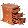Narrow End Table with 3 Drawers, 19.69''D Vintage Sofa Side Table, Wooden Nightstand Slim Bedside Table, Finished Back - 3 of 4
