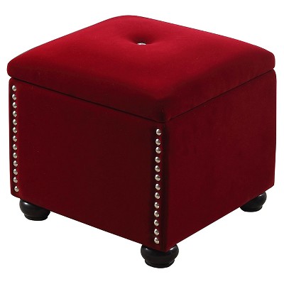 Storage Bench with Seat 16.5" - Red - Ore International