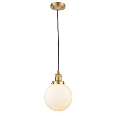 Beacon - 1 Light Cord Hung Mini Pendant In Industrial Style-11.5 Inches Tall and 8 Inches Wide