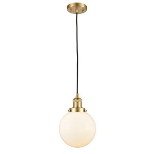 Beacon - 1 Light Cord Hung Mini Pendant In Industrial Style-11.5 Inches Tall and 8 Inches Wide - 1 of 1
