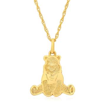 Disney Winnie the Pooh Womens 10KT Yellow Gold Necklace, 18'' 