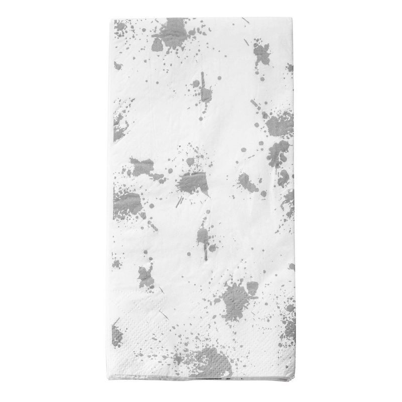 Smarty Had A Party White with Silver Paint Splatter Paper Dinner Napkins (600 Napkins), 1 of 2