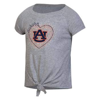 NCAA Auburn Tigers Girls' Gray Tie T-Shirt