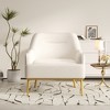 Modern Accent Chair Upholstered Armchair Single Sofa Chair Reading Chair with Curved Backrest and Gold Metal Legs - ModernLuxe - 2 of 4