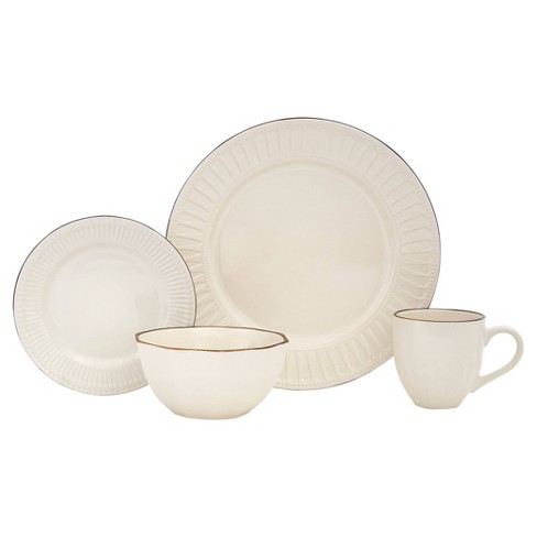 Elama Arthur 6 Piece Stoneware Salad Plate Set in Matte White with