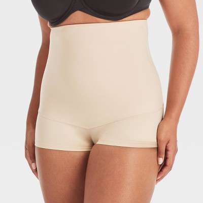 Maidenform Self Expressions Women's Plus Size Shaping High-Waist Boy Shorts  SE2107 - Latte Lift 3X